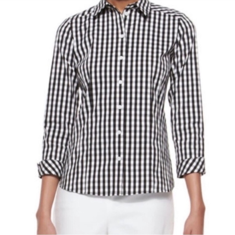 Black/white gingham top